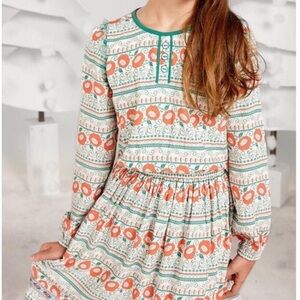 Matilda Jane 435 Spirited Song Orange Floral Green Tulle Dress Girls Size 8